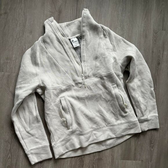 All In Motion Gray and White Half Zip Sweatshirt - Picture 1 of 6